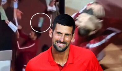 Novak Djokovic’in kafasına termos isabet etti! Bilerek mi atıldı?